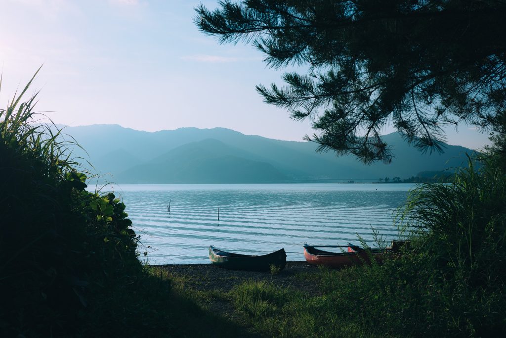 河口湖カヌー体験